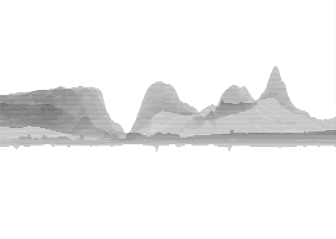 A site-specific design for the Two Sigma London office, which visualizes the elevation contours of the City of London from the side.