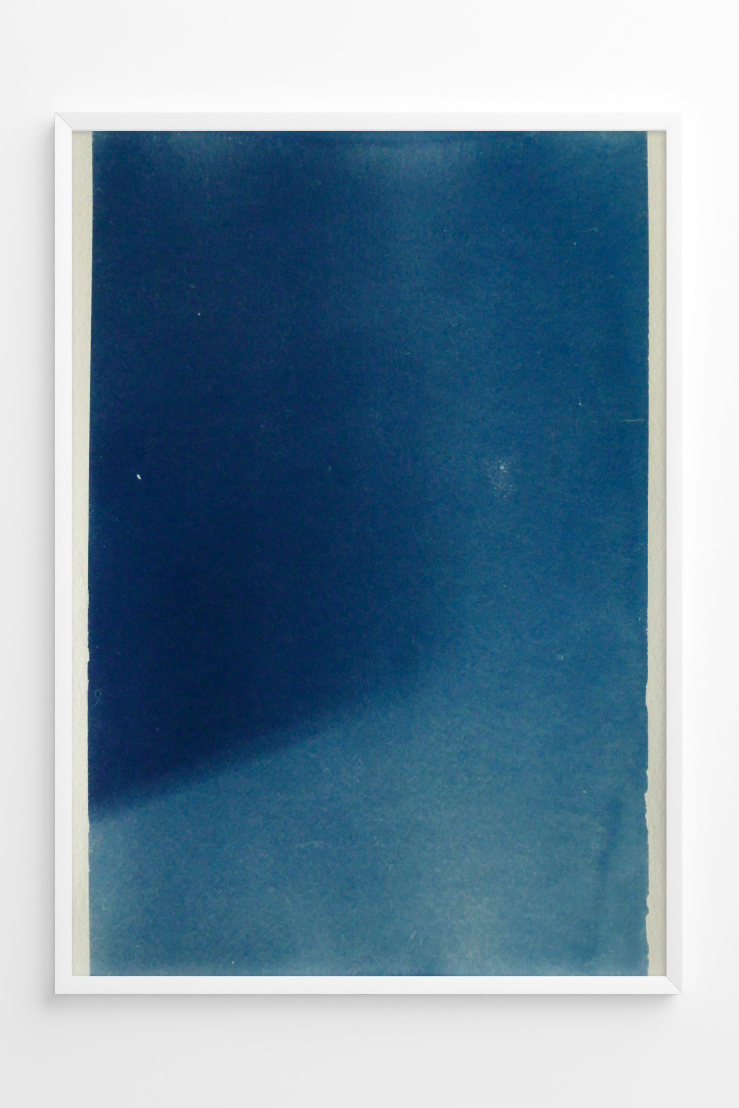 Durational cyanotype exposure of sunbeams through the window.