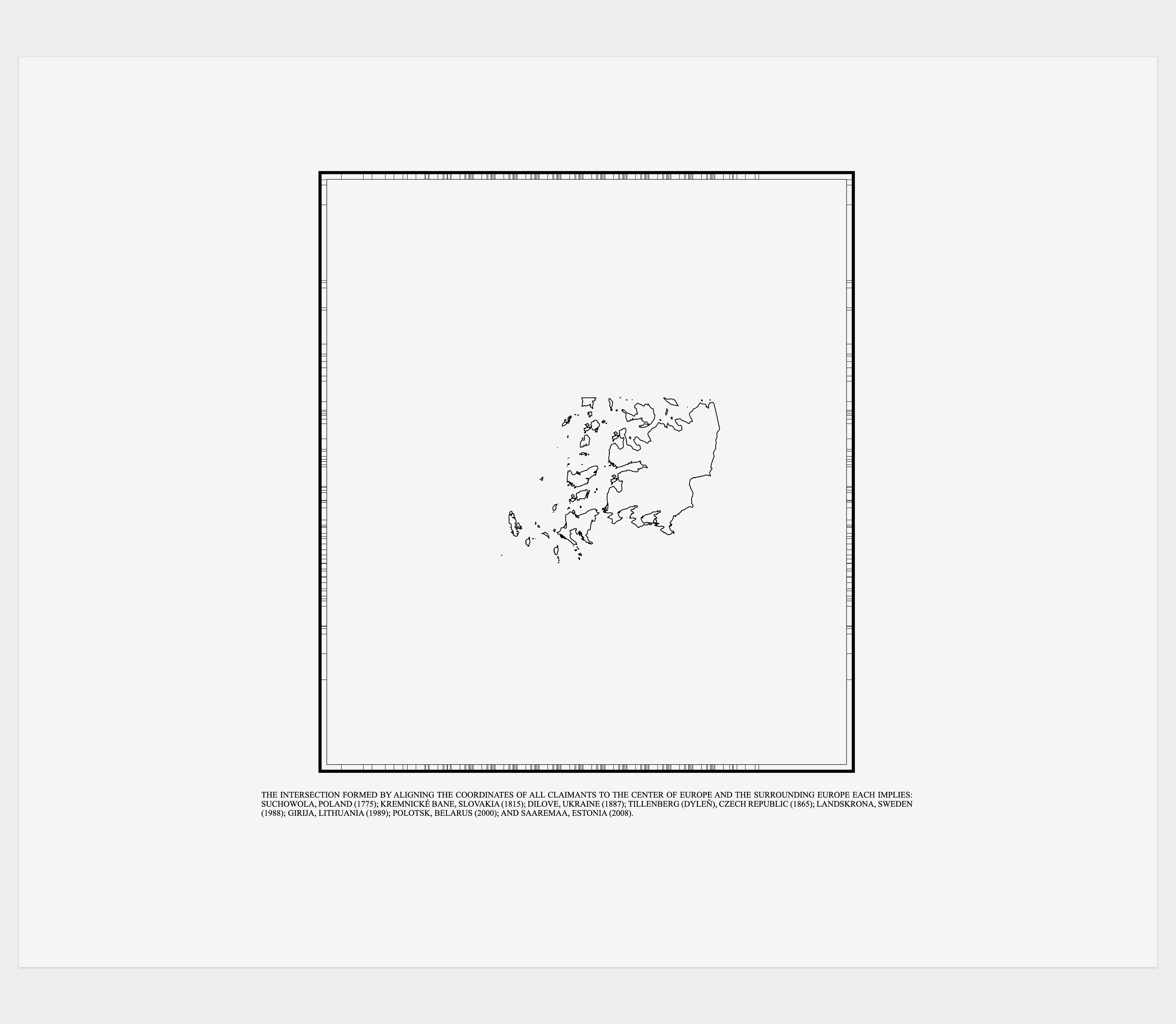 Composite maps reconciling different claimants to the center of Europe.
