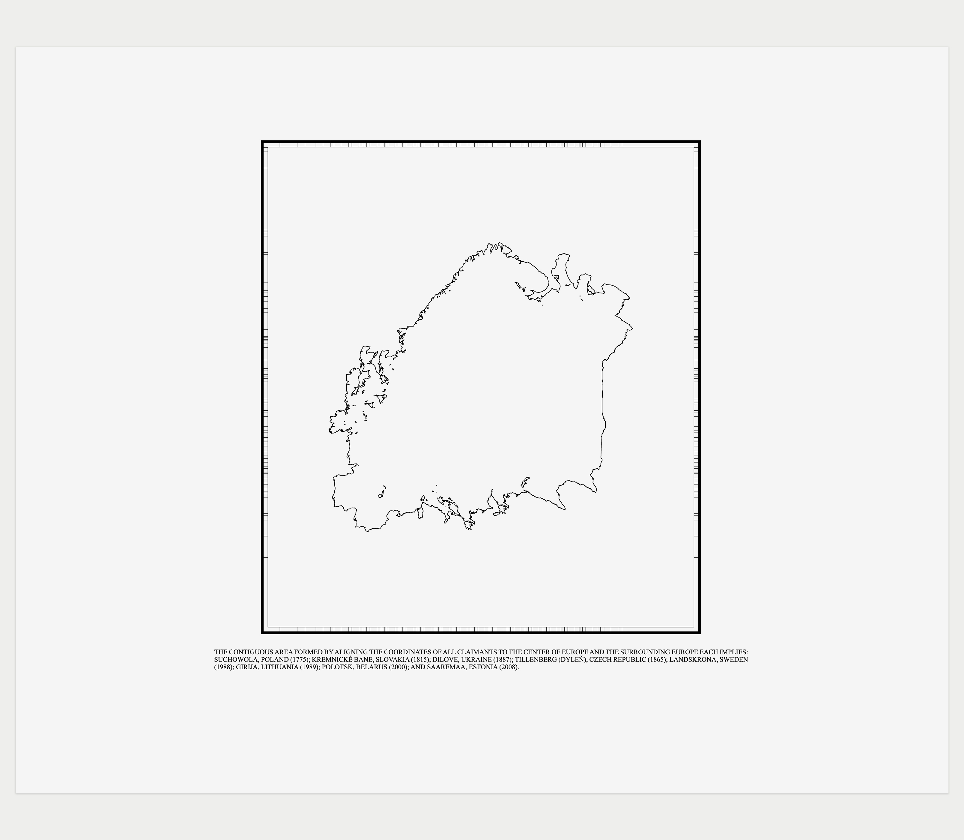 Composite maps reconciling different claimants to the center of Europe.